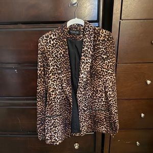 Rachel Zoe Leopard Print Blazer Jacket